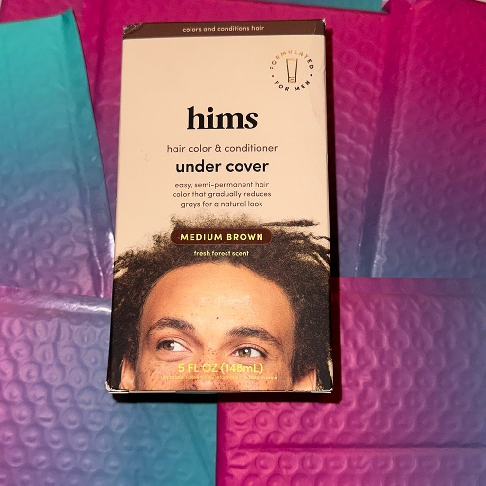 Hims Under Cover Hair Color Conditioner for Men Semi Perm Grays, Brown, 5 fl oz